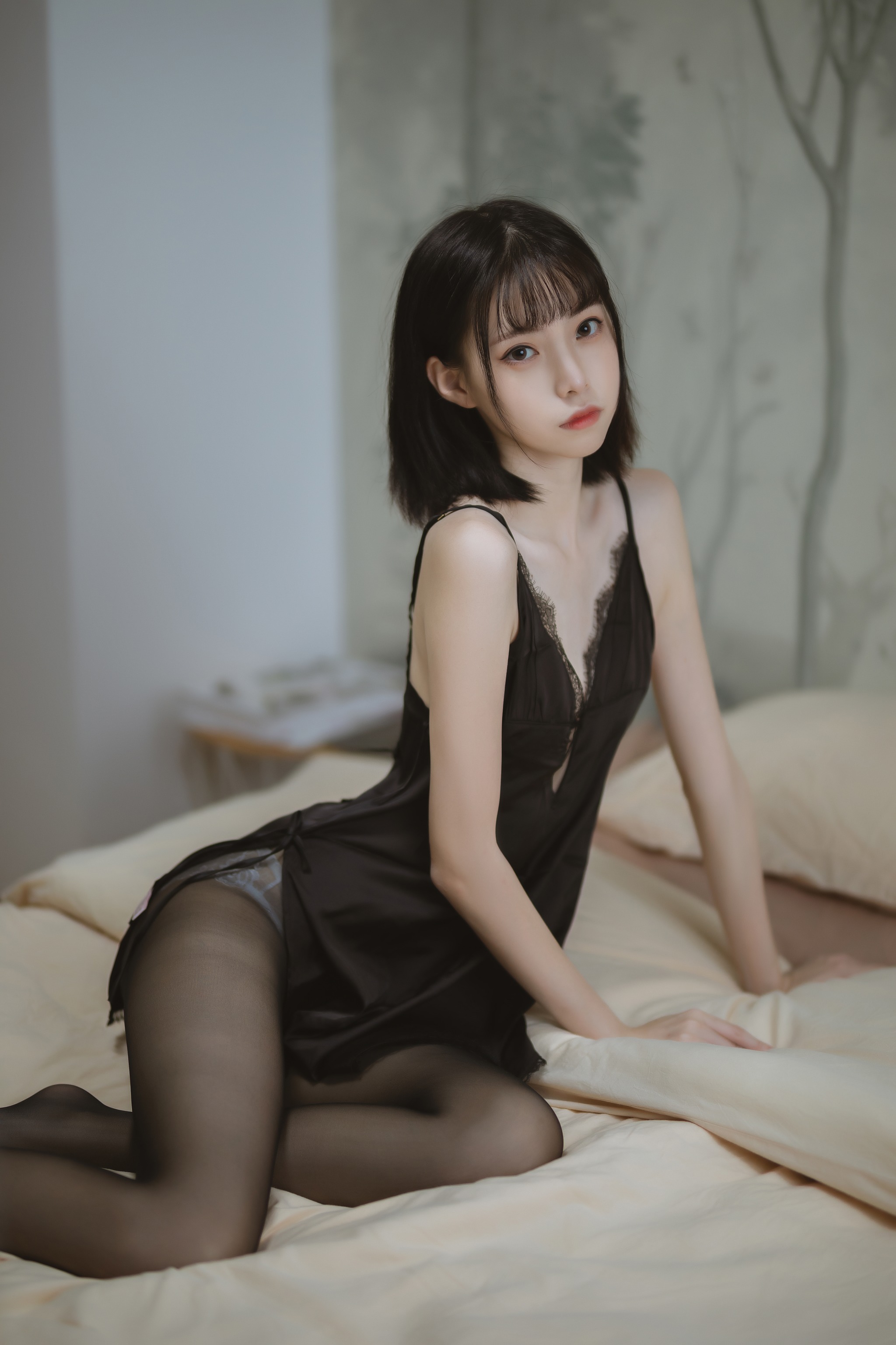 许岚LAN - NO.002 黑色蕾丝睡衣[41P]-XikXak
